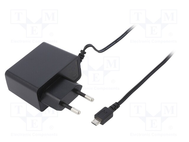 Power supply: switched-mode; 5VDC; 2A; Out: micro USB; 10W; Plug: EU