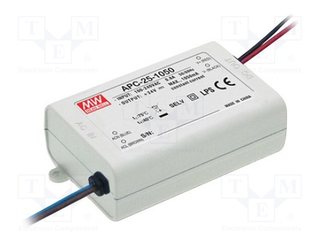 Power supply: switched-mode; LED; 24.5W; 25÷70VDC; 350mA; IP42