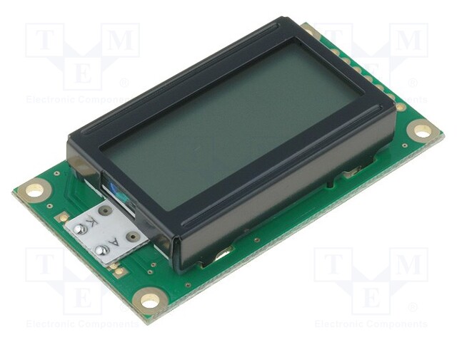 Display: LCD; alphanumeric; FSTN Positive; 8x2; yellow; LED; PIN: 14