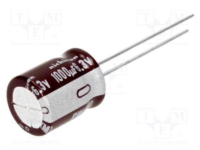 Capacitor: electrolytic; low impedance; THT; 1000uF; 6.3VDC; ±20%