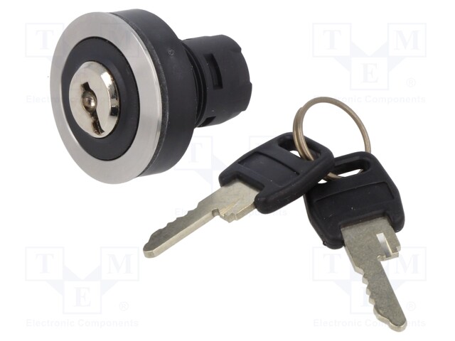 Switch: rotary with key; 22mm; Stabl.pos: 2; IP65; Pos: 2