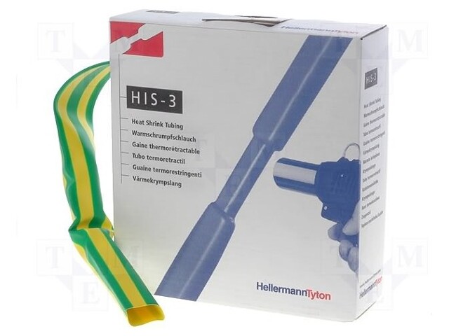 Heat shrink sleeve; 3: 1; 18mm; L: 4m; yellow-green; -50÷125°C