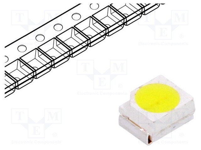 LED; SMD; 3528,PLCC2; white cold; 1120÷2180mcd; 120°; 20mA; 120mW