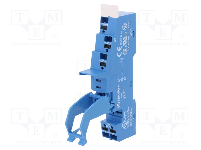 Socket; PIN: 5; 16A; 250VAC; Mounting: DIN; Leads: spring clamps