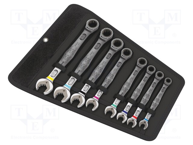 Wrenches set; combination spanner,with ratchet; Pcs: 8