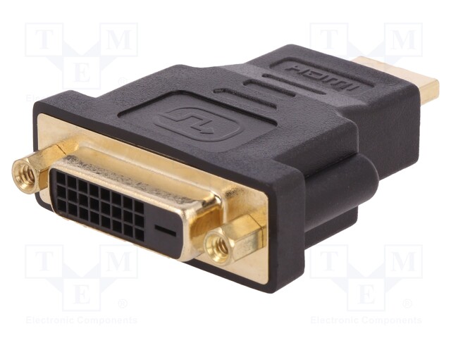 Adapter; DVI-D (24+1) socket,HDMI plug; Colour: black