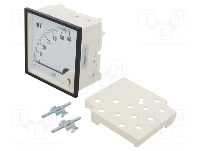 Meter; on panel; analogue; 0÷60mV; Class: 1,5; IP52; Length: 95mm