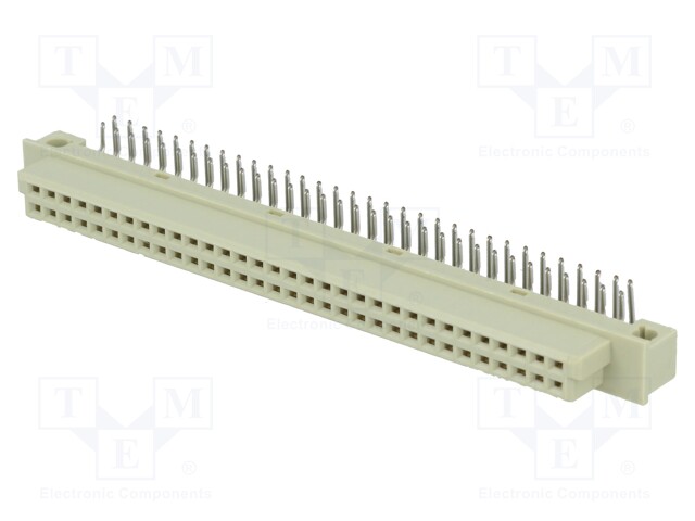 Plug; DIN 41612; type B; female; PIN: 64; a+b; THT; angled 90°