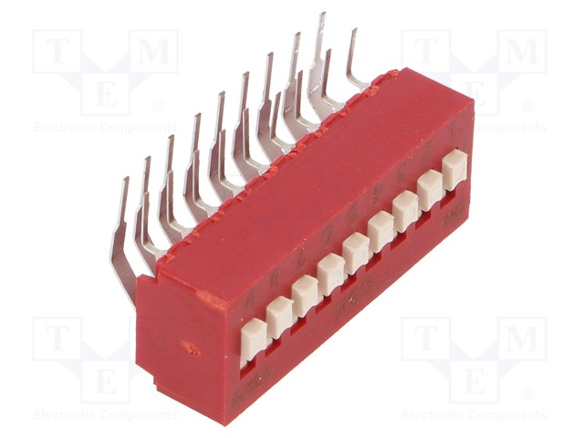 Switch: DIP-SWITCH; Poles number: 9; 0.1A/50VDC; Pos: 2; -40÷85°C