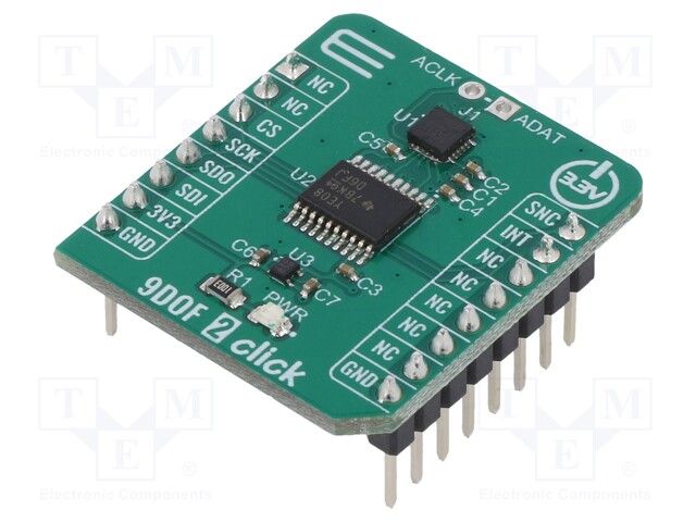 Click board; accelerometer,magnetometer,gyroscope; SPI; 3.3VDC