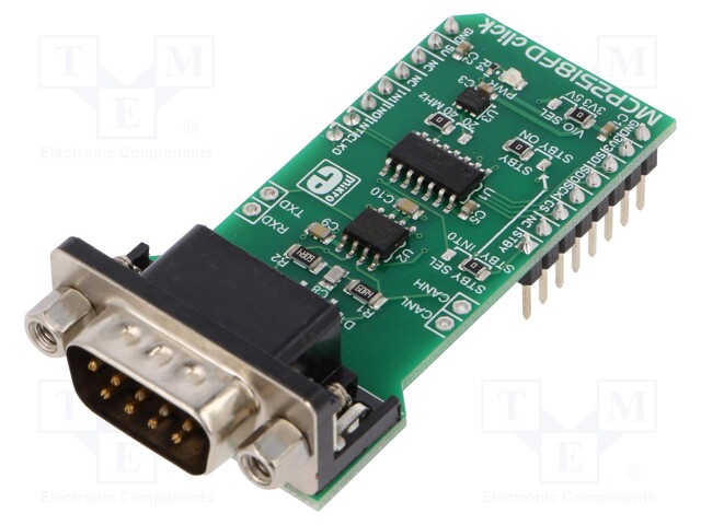 Click board; CAN controller; GPIO,SPI; MCP2518FD; 3.3/5VDC