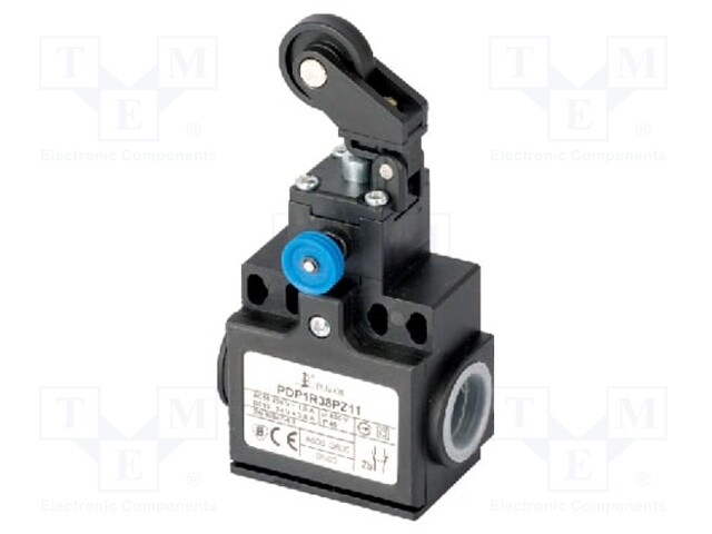 Limit switch; lever R 27mm, plastic roller Ø22mm,with reset