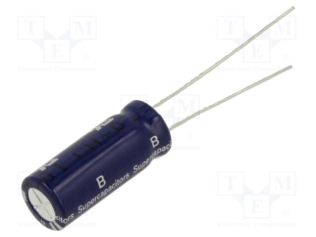 Supercapacitor; THT; 2.2F; 2.5VDC; -20÷80%; Body dim: Ø8x20mm; 9uA