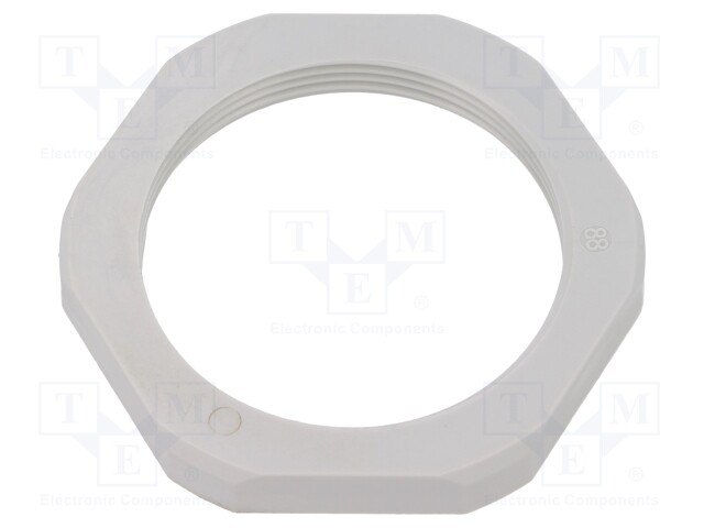 Nut; M40; polyamide; UL94V-0; D: 7mm; Spanner: 50mm; grey; -40÷100°C