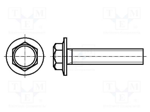 Screw; with flange; M6x16; Head: hexagonal; none