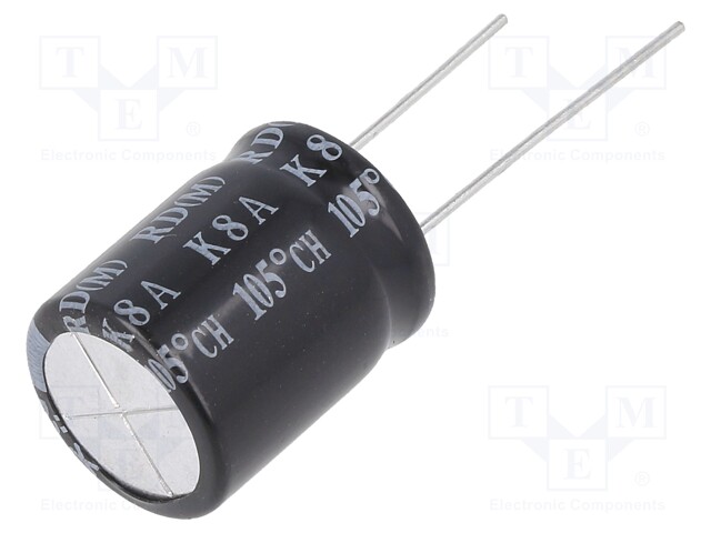 Capacitor: electrolytic; THT; 100uF; 250VDC; Ø16x20mm; Pitch: 7.5mm