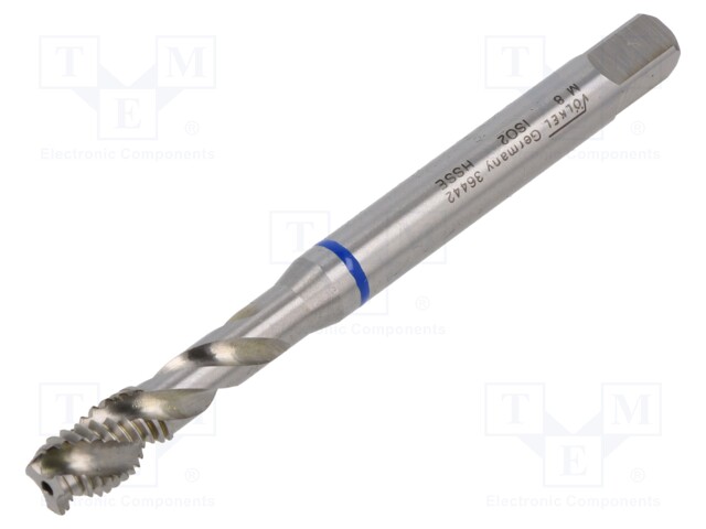 Tap; HSS-E; M8; 1.25; 90mm; for blind holes,stainless steel; 6,2mm