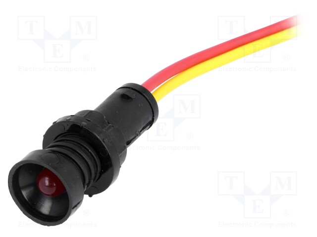 Indicator: LED; recessed; 12÷24VDC; 12÷24VAC; Cutout: Ø10mm; IP20