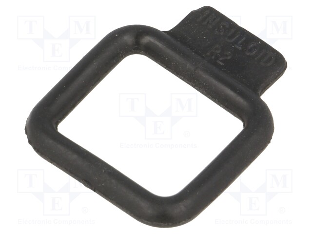 Elasticated loop; PVC; black; W: 23.8mm; L: 22mm; H: 3.2mm