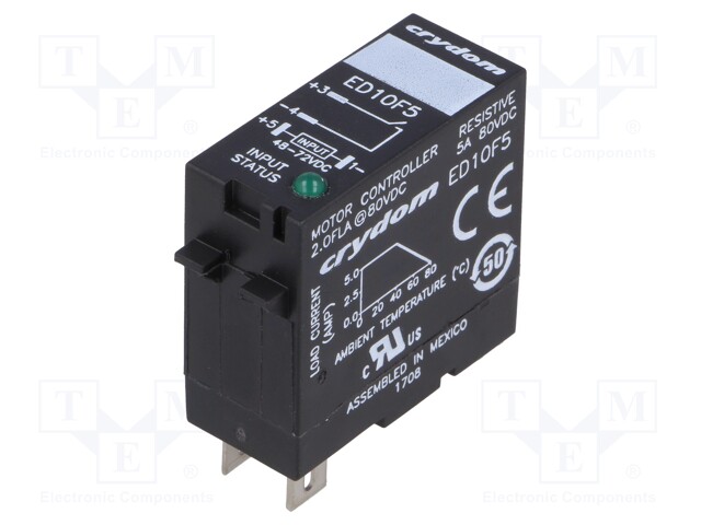 Relay: solid state; Ucntrl: 48÷72VDC; 5A; 1÷80VDC; socket; -30÷80°C