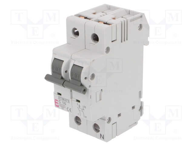 Circuit breaker; 230/400VAC; Inom: 16A; Poles: 1+N; DIN; Charact: C