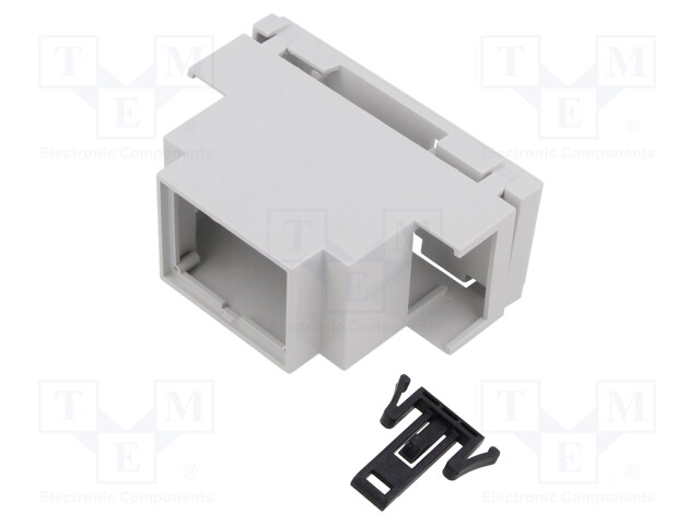 Enclosure: for DIN rail mounting; light grey; No.of mod: 2