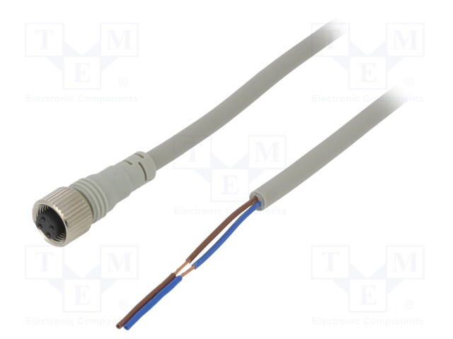 Connection lead; M12; PIN: 2; straight; 5m; plug; Wire colour: black