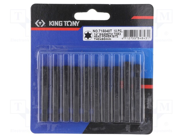 Screwdriver bit; Torx®; TX40; Overall len: 50mm