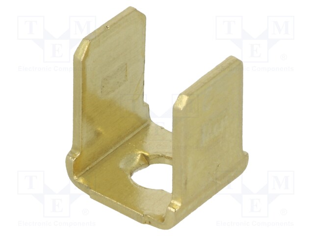 Terminal: flat; 6.4mm; 0.8mm; male; M3; double; screw; brass