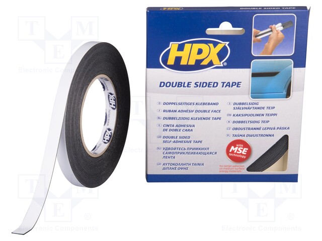 Tape: fixing; W: 12mm; L: 10m; D: 1.05mm; V: double-sided; acrylic