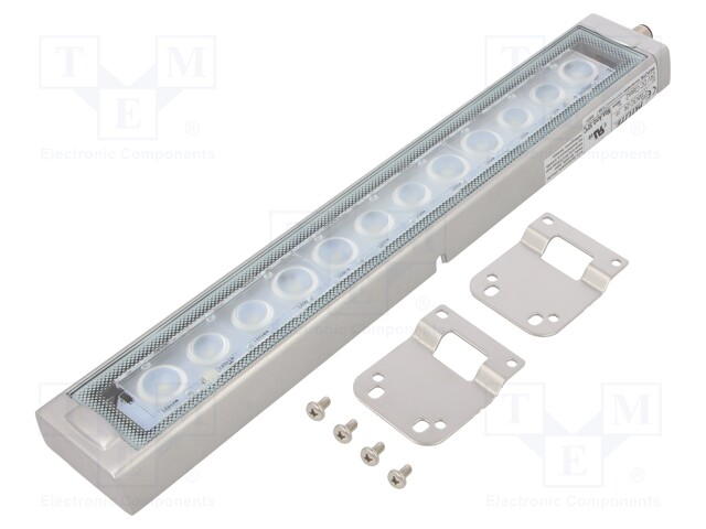 LED lamp; cool white; 1200lm; 6500K; -10÷50°C; 24VDC; IP66; 3m