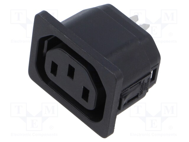 Connector: AC supply; socket; male; 10A; 250VAC; IEC 60320; C14 (E)