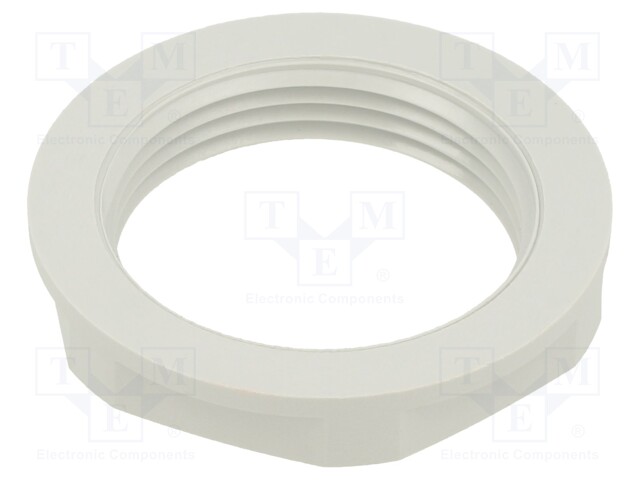 Nut; PG21; polyamide; UL94V-2; 36mm; light grey; -20÷100°C