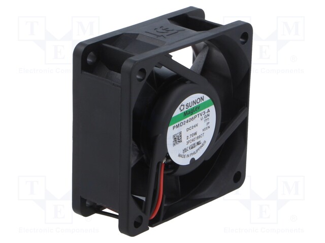 Fan: DC; axial; 24VDC; 60x60x25mm; 49.27m3/h; 37dBA; Vapo; Len: 3m