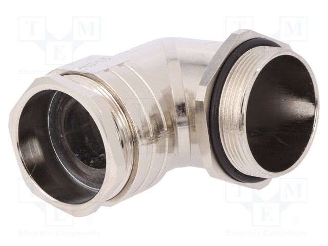 Cable gland; angular; M40; IP55; Mat: brass; Body plating: nickel