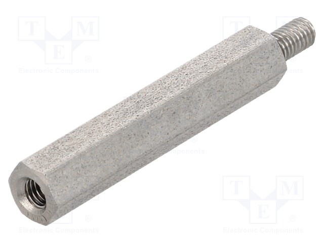 Screwed spacer sleeve; Int.thread: M3; 30mm; Ext.thread: M3