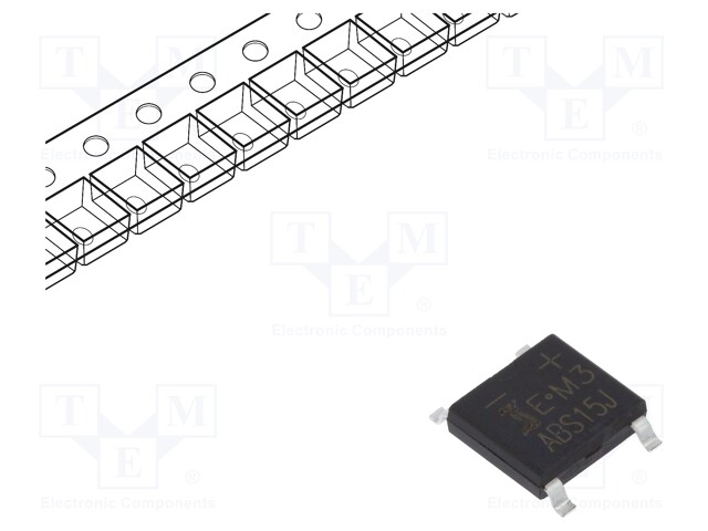 Single-phase bridge rectifier; Urmax: 600V; If: 2A; Ifsm: 50A; ABS