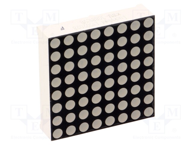 Display: LED; matrix; 8x8; red; 30÷60mcd; cathode; 32x32mm; 2÷2.6V