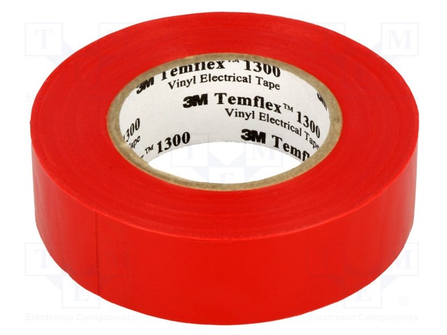 Tape: electrical insulating; W: 19mm; L: 20m; D: 0.13mm; red; rubber