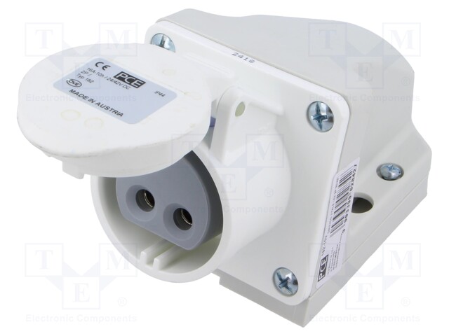 Connector: AC supply; socket; female; 16A; IEC 60309; IP44; PIN: 2