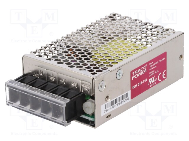 Power supply: switched-mode; modular; 15W; 24VDC; 79x51x28.8mm