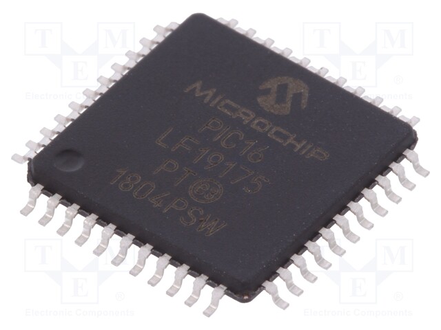 PIC microcontroller; Memory: 14kB; SRAM: 1024B; EEPROM: 256B; SMD