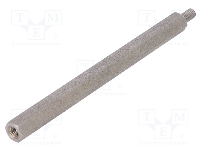 Screwed spacer sleeve; Int.thread: M4; 90mm; Ext.thread: M4