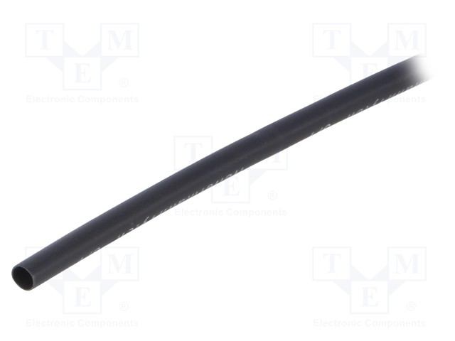 Heat shrink sleeve; 3: 1; 3mm; L: 1m; black; Wall thick: 0.6mm