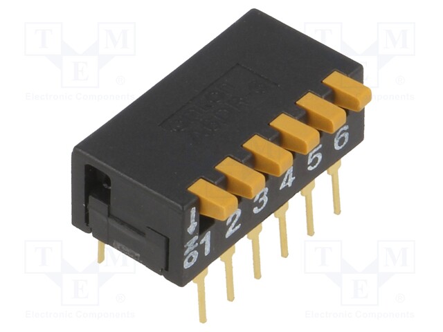 Switch: DIP-SWITCH; Poles number: 6; ON-OFF; 0.03A/30VDC; Pos: 2