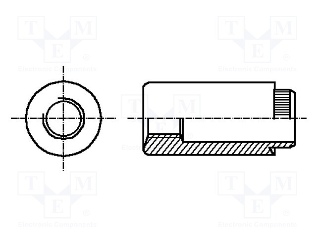 Insert nut; round; M3; steel; Plating: zinc; 2mm; BN: 3308; push-on