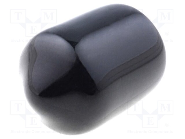 Cap; Body: black; Øint: 8mm; Mat: soft PVC; L: 10mm; Wall thick: 1mm