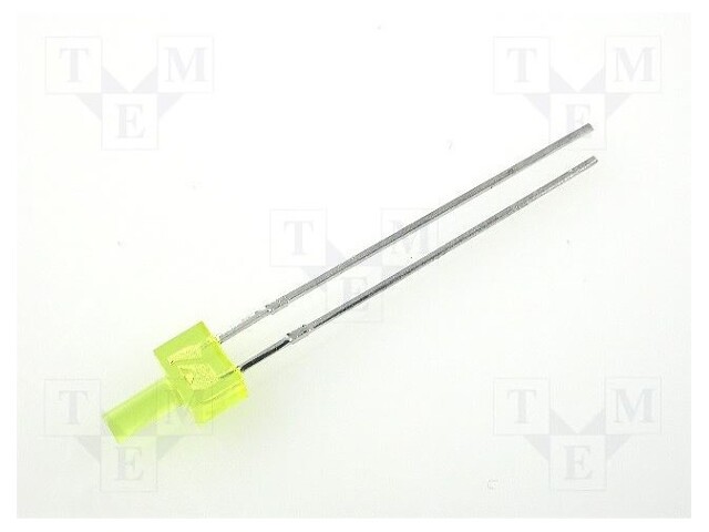 LED; 2mm; yellow; 3÷8mcd; 70°; Front: flat; 2.1÷2.5V; 4.8x2.5mm; THT