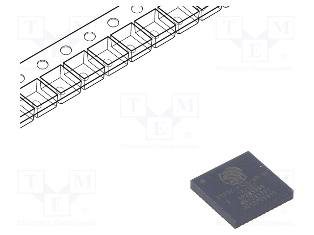 IC: SoC; Bluetooth Low Energy,WiFi; FTP,HTTP,IPv4,TCP,UDP; SMD