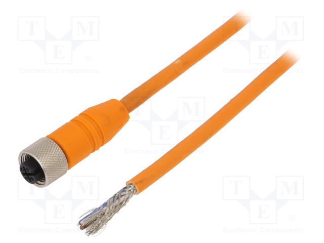 Connection lead; M12; PIN: 4; straight; 10m; plug; 240VAC; 4A; IP67